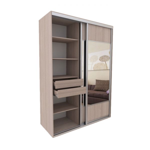 Блок ящиков для шкафов-купе 1000 ? 600 мм и 1500 ? 600 мм, цвет ясень шимо светлый