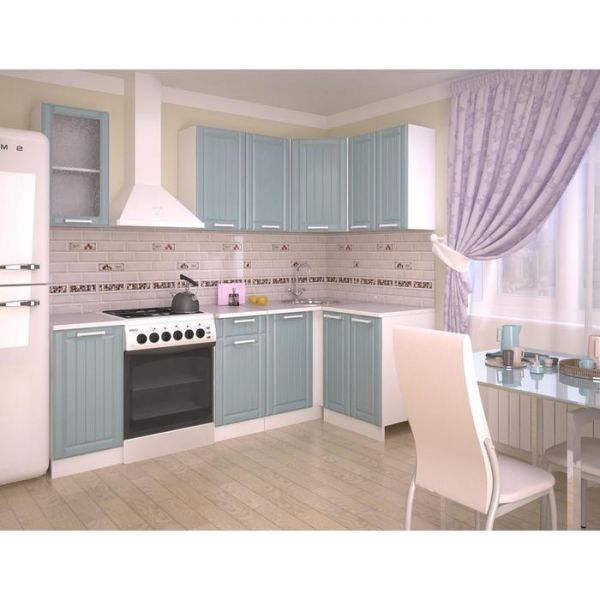 Шкаф навесной РоялВуд, 300х600х720, Белый/Голубой прованс