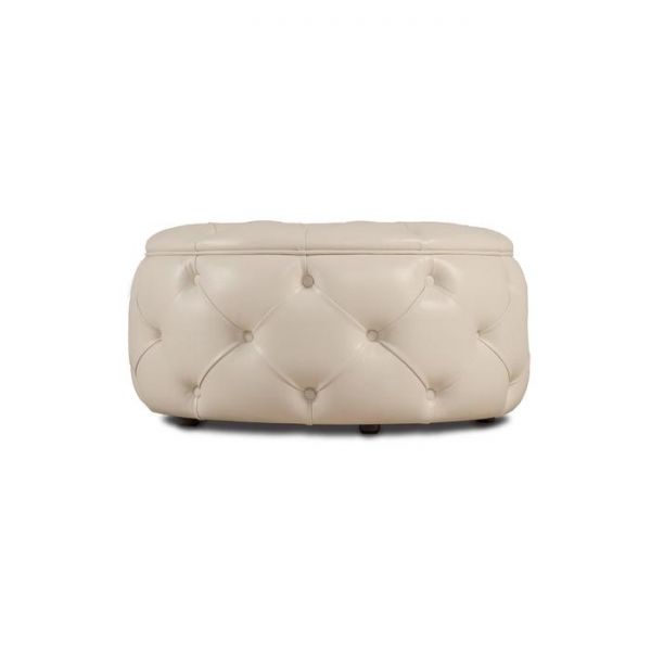 Пуф «Рондель большой», 900 ? 900 ? 450 мм, глухой, экокожа, цвет взбитые сливки
