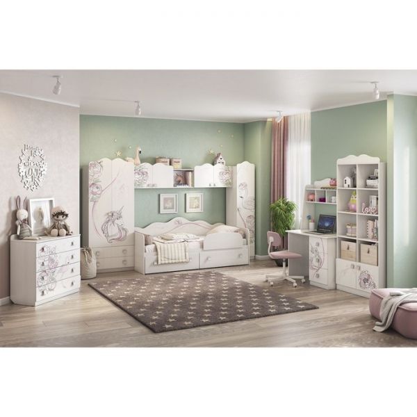 Детский гарнитур Фэнтези №1 (Комплект 8 предметов) белый рамух