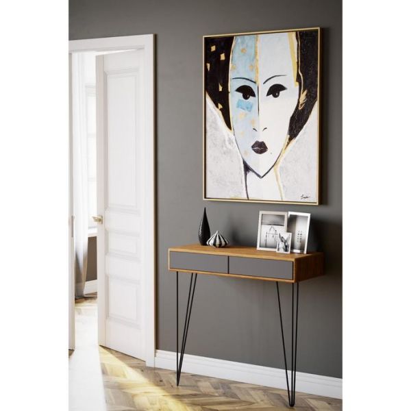 Стол-консоль «Телфорд», 900 ? 350 ? 875 мм, цвет дуб американский / графит