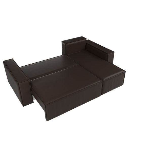 Угловой диван «Куба», механизм еврокнижка, экокожа, цвет бежевый