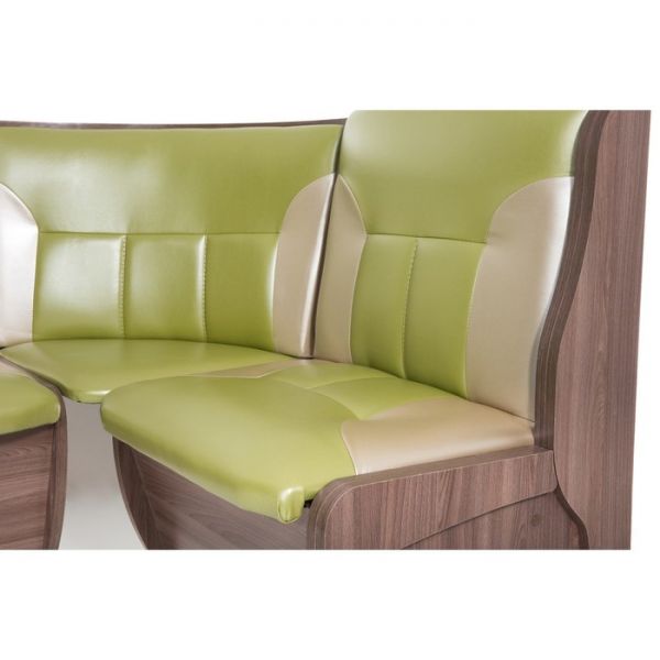 Кухонный уголок универсальный Орхидея 1500х1100х840 Шимо ясень темный/Фисташка беж