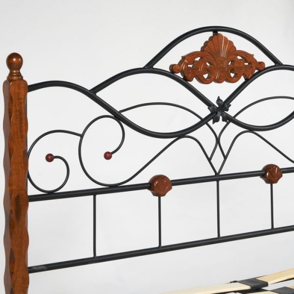 Кровать CANZONA Wood slat120х200 см , красный дуб/черный