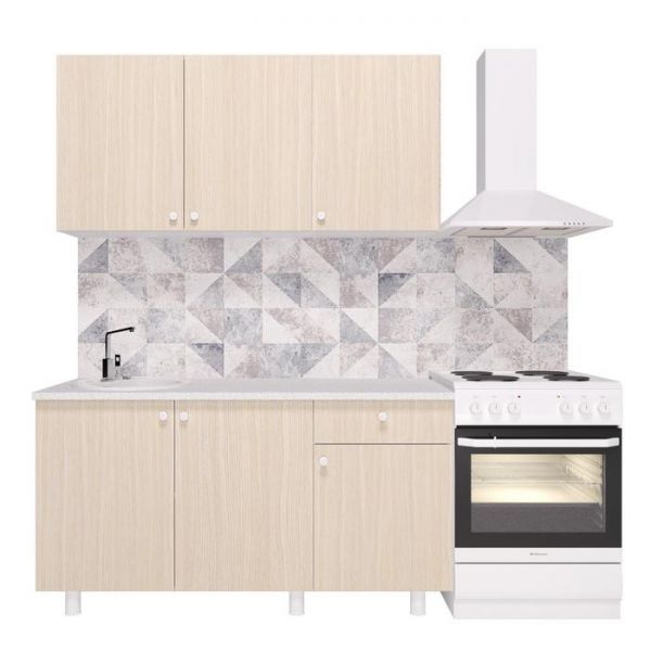 Кухонный гарнитур «Поинт», 1,5 м, ЛДСП, столешница «Антарес» 28 мм, без мойки, цвет сонома