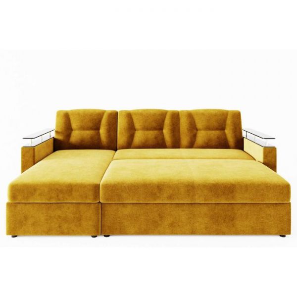 Угловой диван «Монро», угол левый, ЛДСП венге, механизм дельфин, велюр, цвет селфи 01