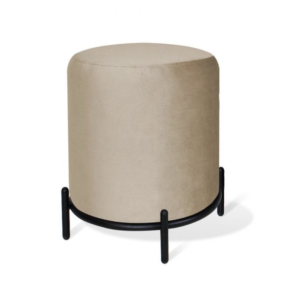 Банкетка Sheffilton SHT-B6 360х360х450 микровелюр ванильный крем/металл черный муар