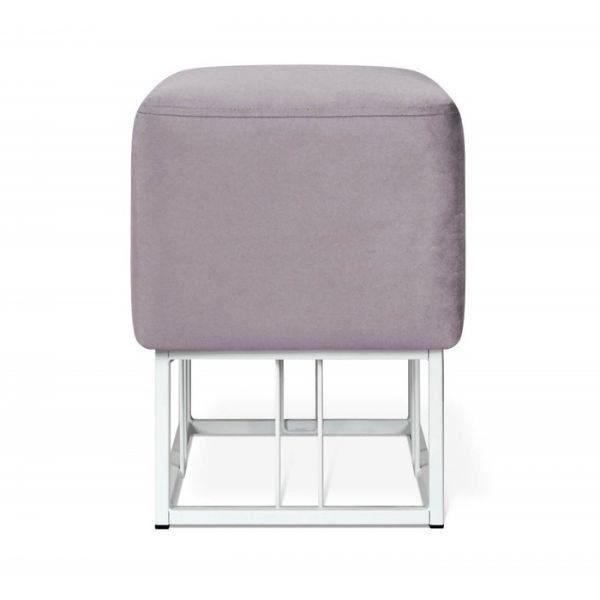 Банкетка Sheffilton SHT-B9 350х350х450 микровелюрсиреневая орхидея/белый муар металл