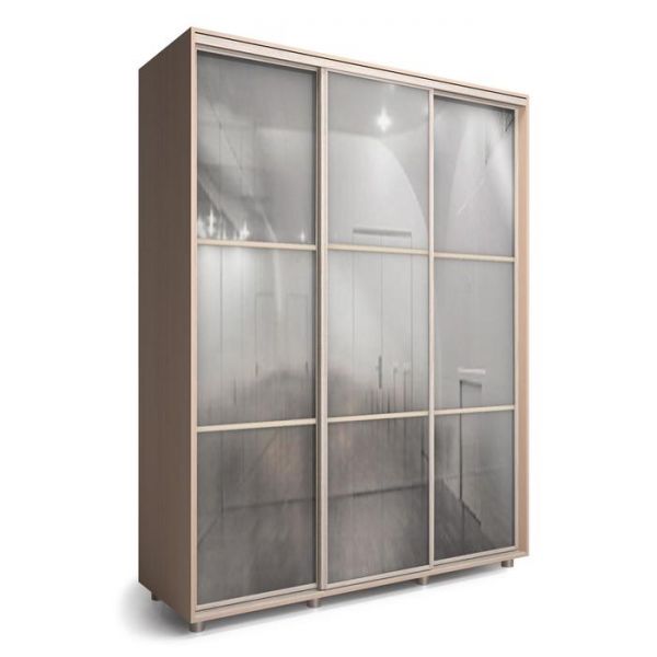 Шкаф-купе Модный Зеркало Венге светлый/Белый 1800х600х2300