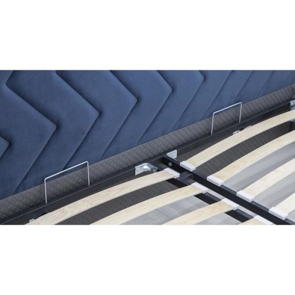 Кровать Милана 1600х2000, ортопедическое осн+ПМ, Полуночно-синий/Океан