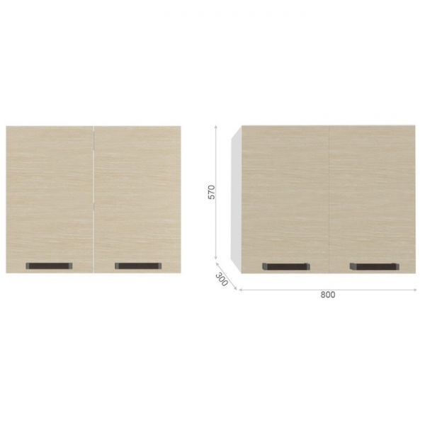 Кухня «Модена» со столешницей, размер 1.6 м, материал ЛДСП, цвет дуб молочный / венге цаво