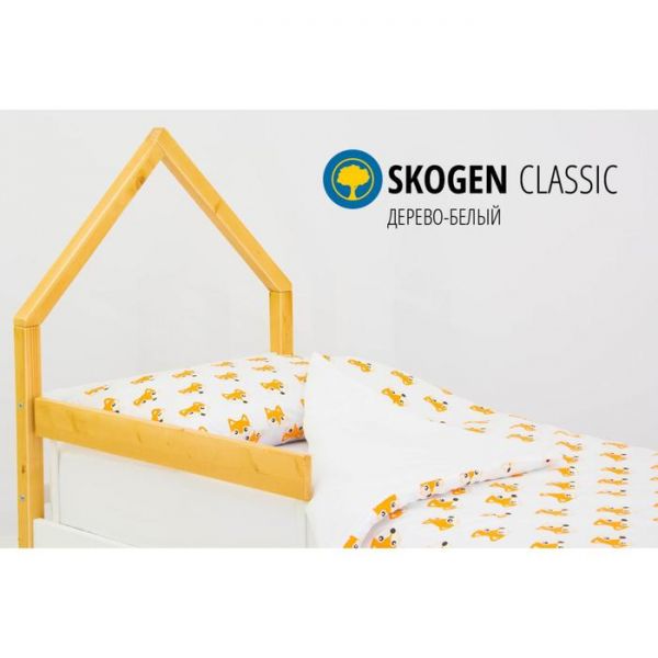 Детская кровать-домик мини "Svogen дерево-белый"