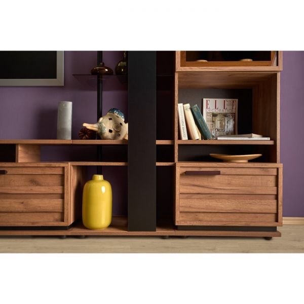 Стеллаж Nature 25, 556 ? 397 ? 2116 мм, цвет гаскон пайн / чёрный