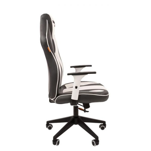 Игровое кресло "Chairman game" 23 экопремиум серый/белый