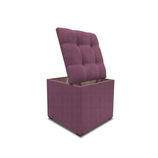 Пуф с крышкой и утяжкой, 400 ? 400 ? 420 мм,  велюр, цвет shaggy lilac