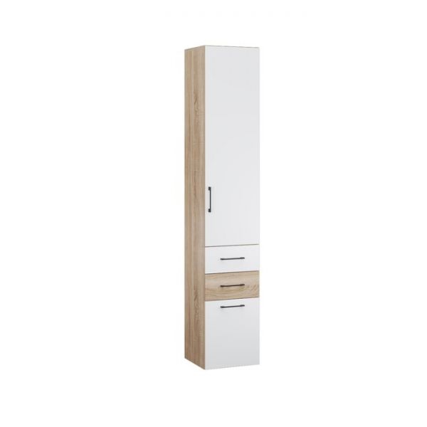 Пенал с пуфиком Денвер 400х380х2150 дуб сонома/Белый