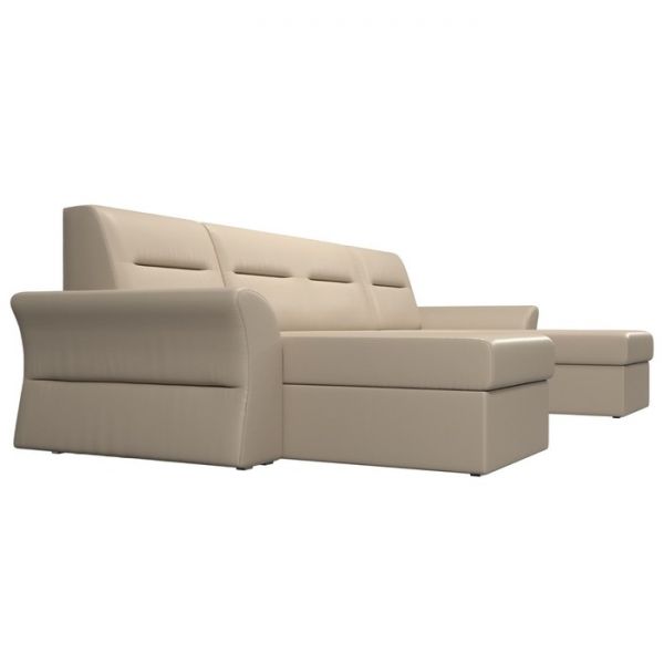 П-образный диван «Клайд», механизм дельфин, экокожа, цвет бежевый