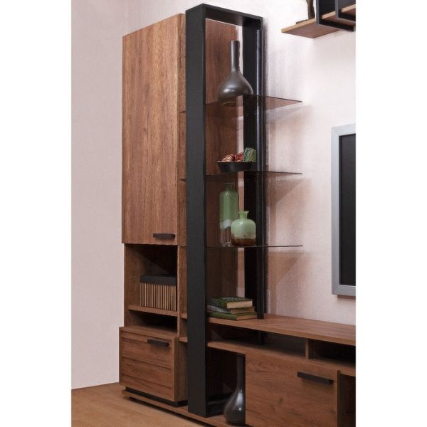 Стеллаж Nature 25, 556 ? 397 ? 2116 мм, цвет гаскон пайн / чёрный