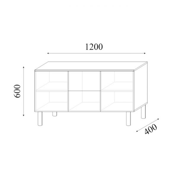 Тумба под ТВ Дольче-Вита, 1200х600х400, Блэкбери МДФ/ Цемент ЛДСП