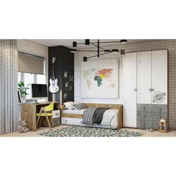 Кровать односпальная Тренд 1860х800 крафт/белый фп