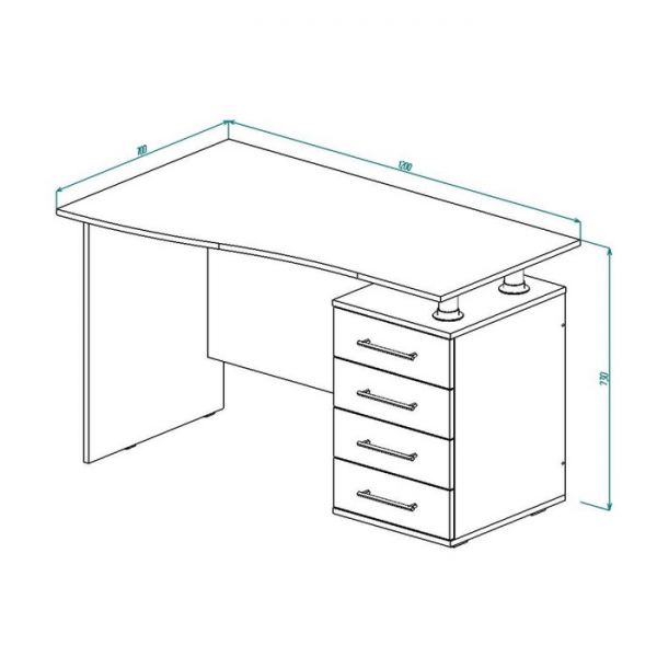 Стол письменный СП-2 730х1200х700 Венге