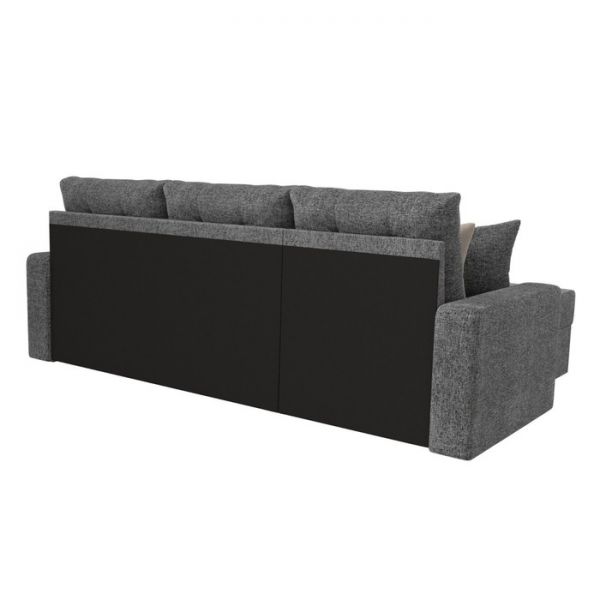 Угловой диван «Ливерпуль», механизм дельфин, рогожка, правый угол, цвет серый