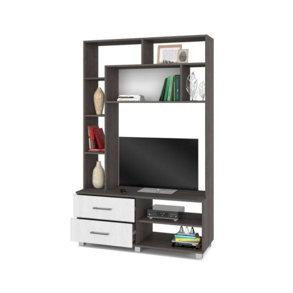 Мини стенка Ева, 420x1200x1900, Ясень шимо темный/светлый