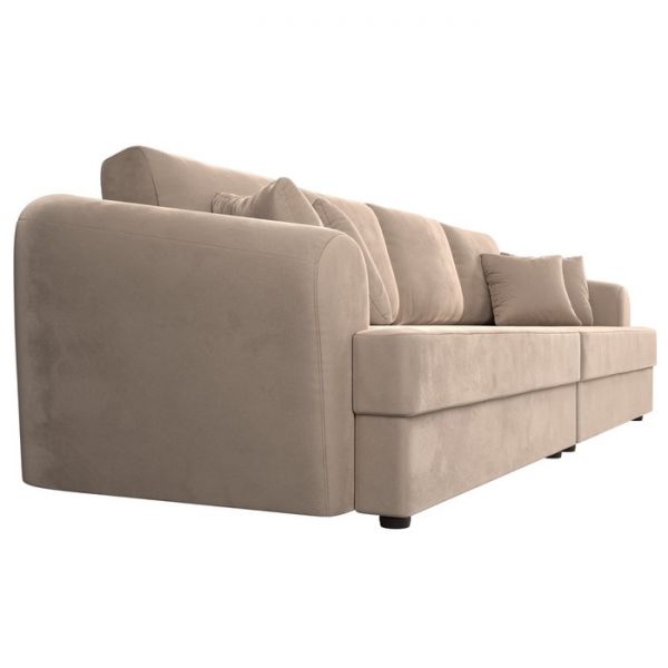 Прямой диван «Милтон», механизм еврокнижка, велюр, цвет бежевый