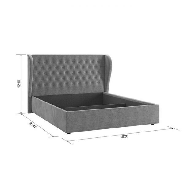 Каркас кровати Жасмин 1600х2000 велюр персик