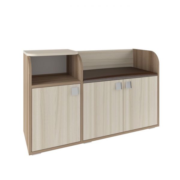 Обувница Ивушка 5 1015х364х1400 PUNTO-коричневый /Ясень Шимо темный /Ясень Шимо светлый