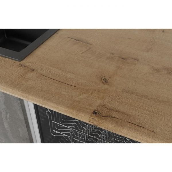 Кухонный угловой гарнитур Адажио мега прайм 2700х1500 Дуб золотой,бетон темный/Венге