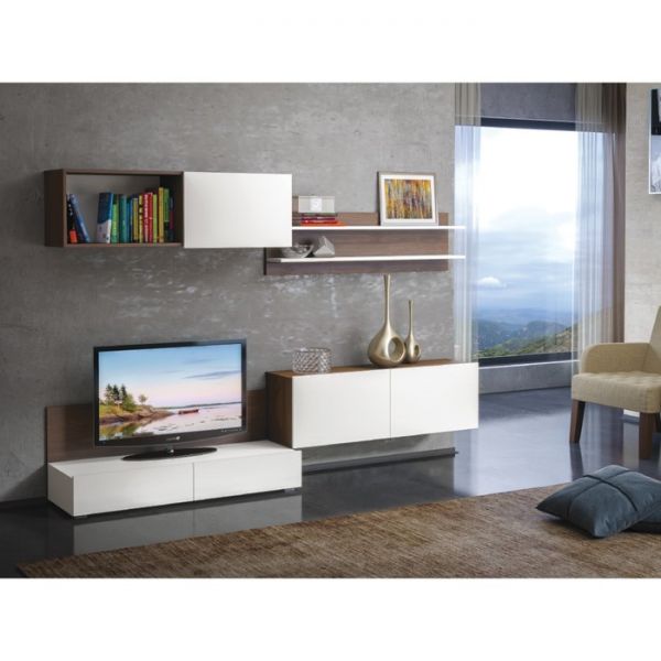 Шкаф навесной Гринвич 08.118, 1200х319х366, Орех селект каминный/Белый премиум