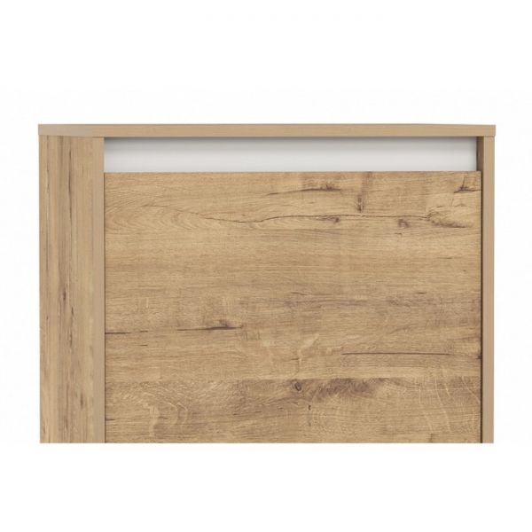 Шкаф для одежды Virginia НМ 11.80-2, 588х400х1874, Белый Скандинавский/Дуб Бунратти