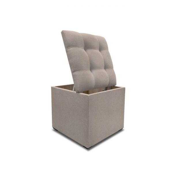 Пуф с крышкой и утяжкой, 400 ? 400 ? 420 мм,  рогожка, цвет savana plus yellow