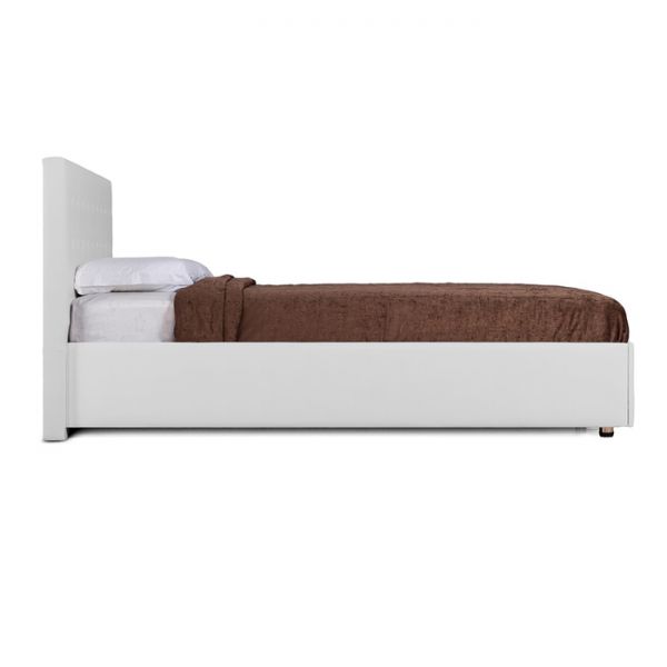 Кровать «Космопорт» без ПМ, 1400 ? 2000, встроенное основание, цвет взбитые сливки