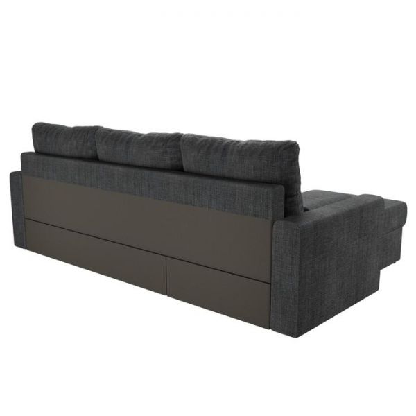 Угловой диван «Верона», механизм дельфин, рогожка, правый угол, цвет серый