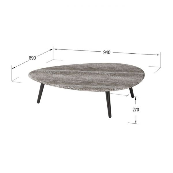 Стол журнальный «Стэм», 940 ? 690 ? 270 мм, цвет дуб грей