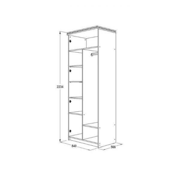 Шкаф 2-х дверный для одежды и белья «Ольга 13», цвет ясень анкор тёмный / анкор светлый