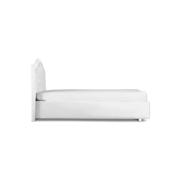 Кровать «Ротонда» без ПМ, 1400 ? 2000 мм, встроенное основание, экокожа, взбитые сливки