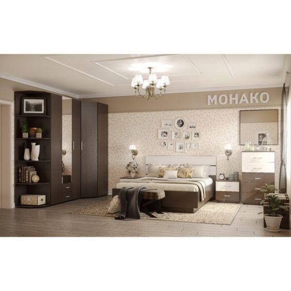 Кровать Люкс «Монако 308» 1400 ? 2000 мм, цвет венге / ясень анкор светлый