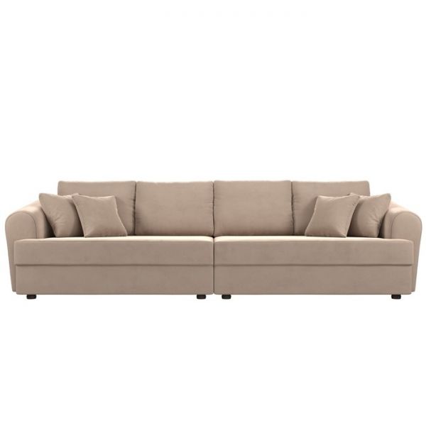 Прямой диван «Милтон», механизм еврокнижка, велюр, цвет бежевый