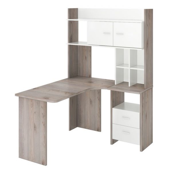 Компьютерный стол, 1200 ? 1300 ? 1785 мм, правый угол, цвет нельсон/белый