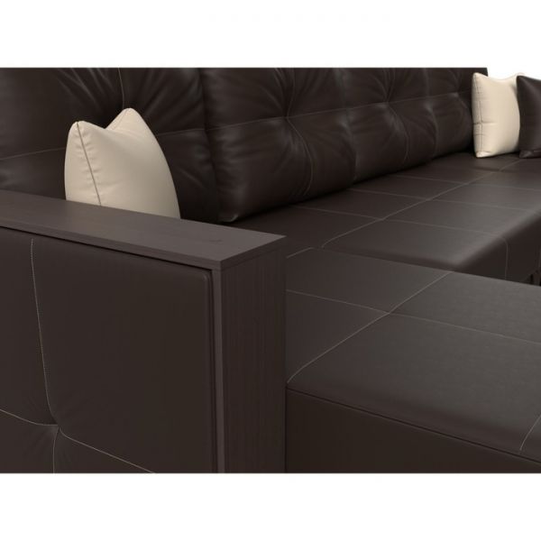 П-образный диван «Валенсия», механизм дельфин, рогожка, цвет серый