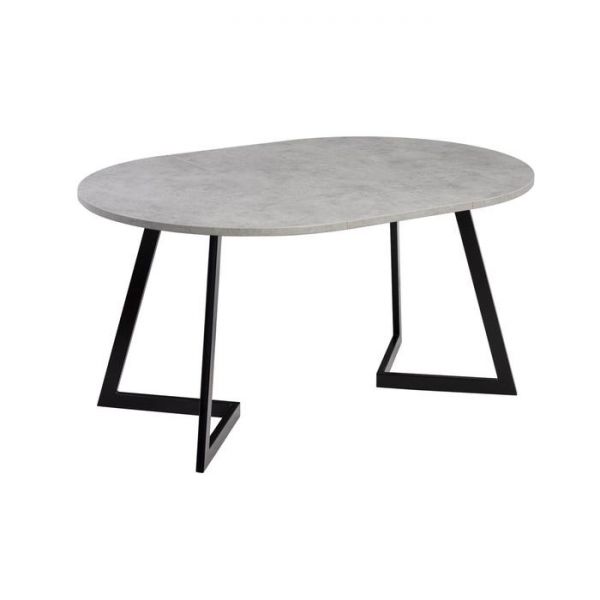 Стол РИМ D-1050/1500 Бетон Чикаго светлый/Опора РИМ Гаспар-К, черный матовый