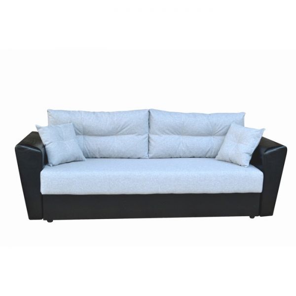 Диван "Варшава" ткань Смарт 10 / черная экокожа