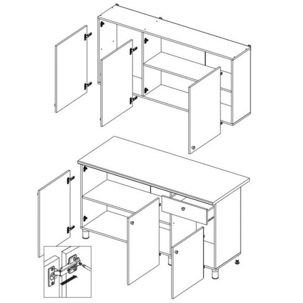 Кухонный гарнитур Поинт 1500, Белый фасад/ Белый корпус