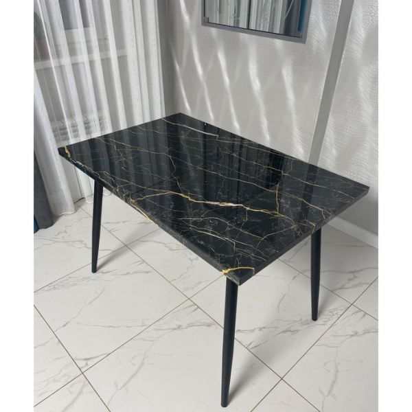 Обеденный стол «Конус 2», 1100(1500) ? 700 мм, опора редуцированная белая, белый мрамор