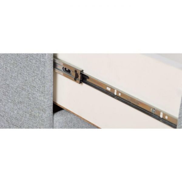 Тумба «Люнетта», 2 ящика, 500 ? 450 ? 450 мм, стекло, рогожка, цвет серый