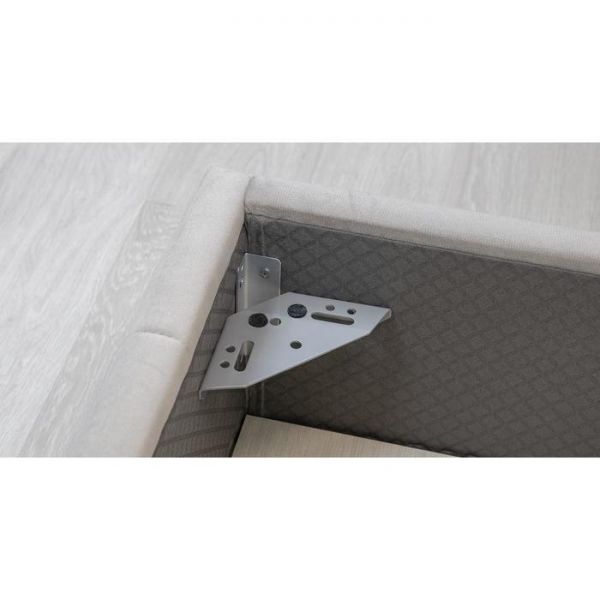 Кровать Милана, 1600х2000, ортопедическое осн+ПМ, Светлый кварцевый серый/Фог