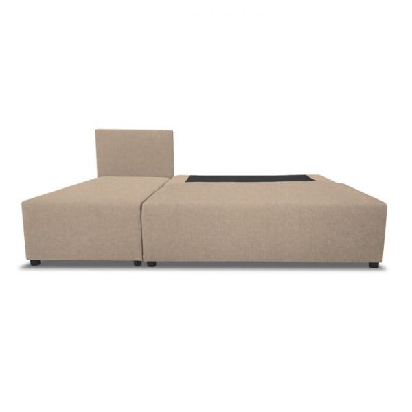 Угловой диван «Алиса», бельевой ящик, еврокнижка, рогожка, цвет savana grey / savana milk